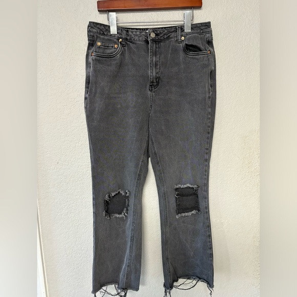 Avec Les Filles High Rise Distressed Jeans Washed Black Size 31 - Picture 2 of 8